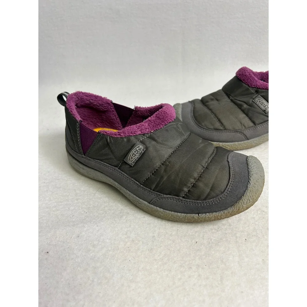 Gorpcore Keen Kids Size 3 Grey Purple Howser II Quilted Slipper Shoes 1023920
